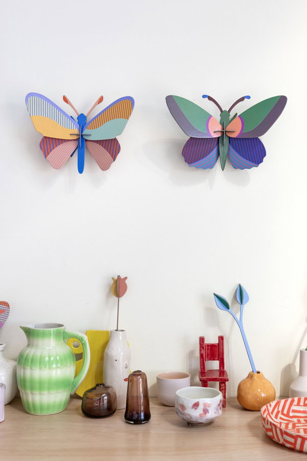 Wanddeko Papier 'Gemusterter Schmetterling'
