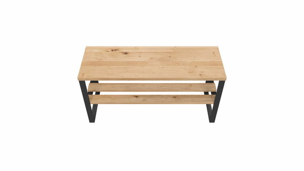 Zusammenspiel aus warmen Holz und kühlen Stahl
