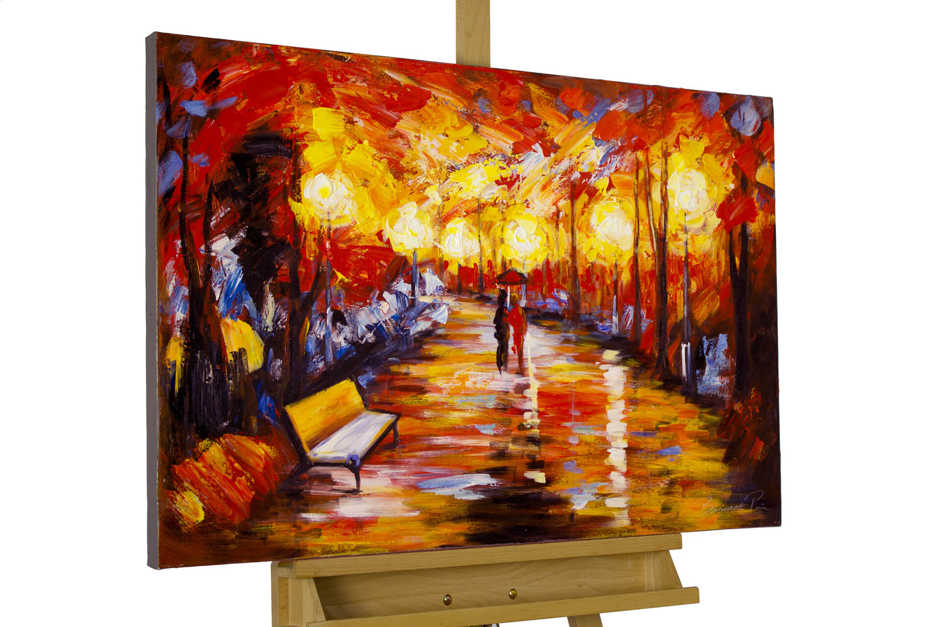 Strolling Through the Park Painting | Acrylic selling Painting | Handpainted Acrylic Painting | Acrylic on Canvas | Framed Paintings | Acrylic Art