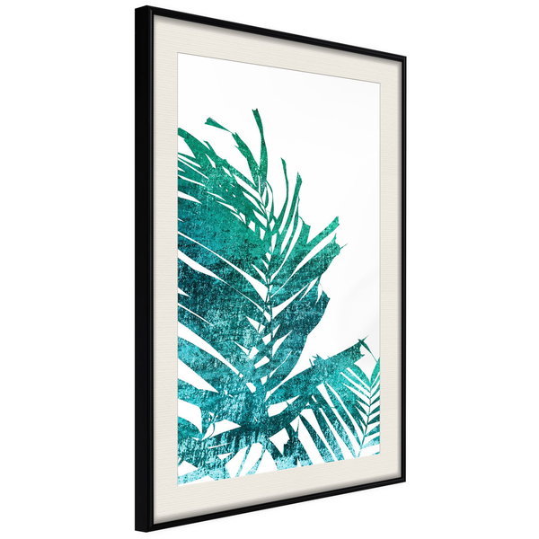 Poster 'Teal Palm on White Background'