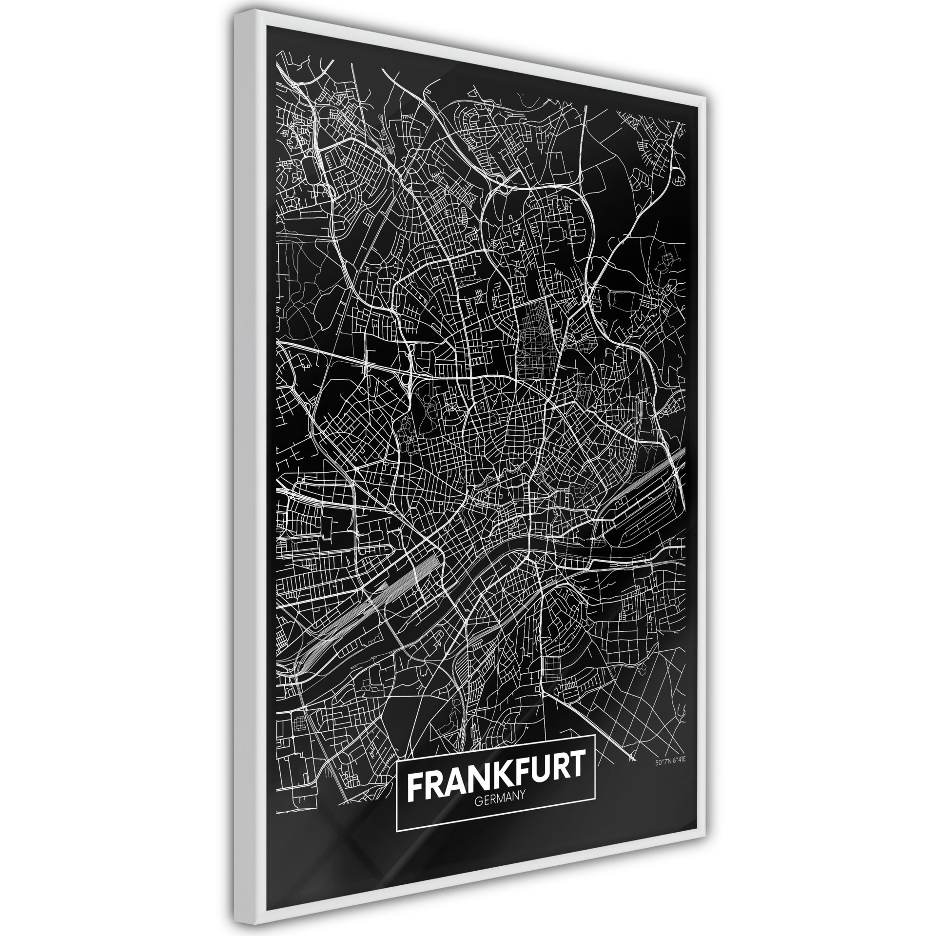 Poster 'City Map: Frankfurt (Dark)'