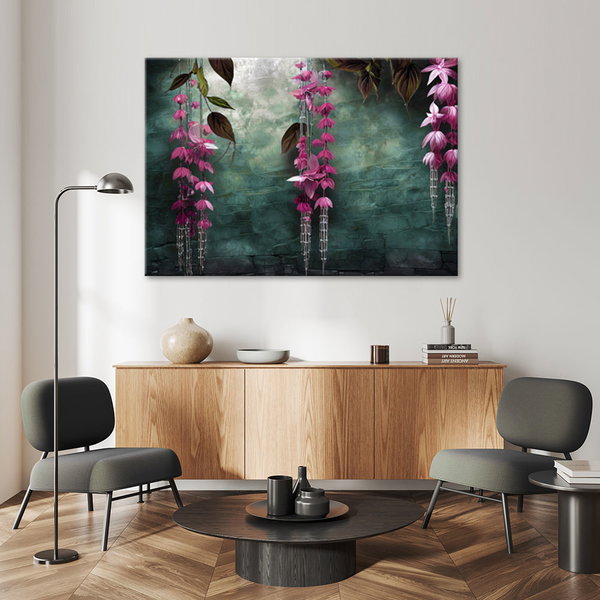 Kunstdruck auf Leinwand 'Hanging Purple Flowers 4'
