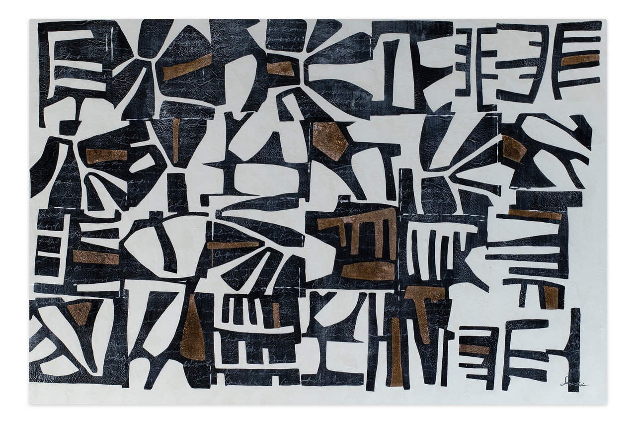 Olieverf schilderijen 'Abstractionist Flowers' | Handgeschilderd unicum 180x120cm komt in de ruimte goed tot zijn recht.