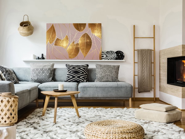 Kunstdruck auf Leinwand 'Precious Leaves Wide'