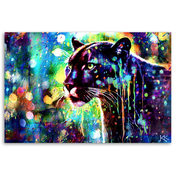 Kunstdruck auf Leinwand 'Prismatic Panther 2'