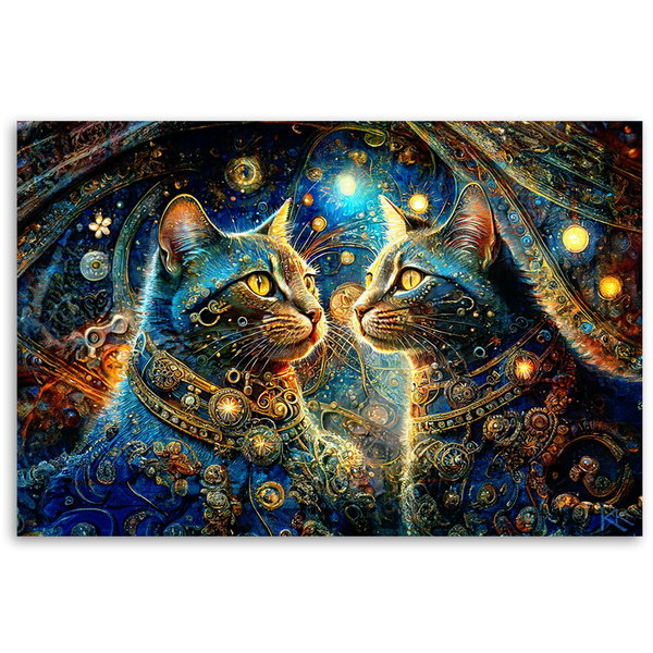 Kunstdruck auf Leinwand 'Mystical Feline in the Glow 3'
