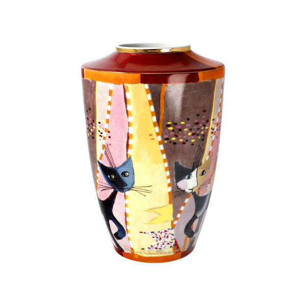 Porzellan Vase 'Upside Down Cats' von Rosina Wachtmeister 16x24x16cm