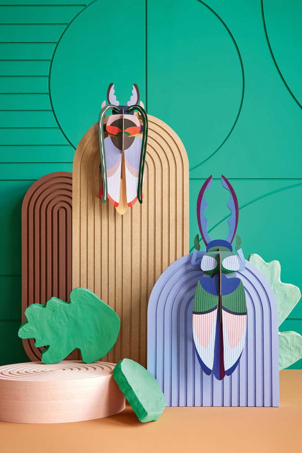 Wanddeko Papier 'Geweihkäfer'
