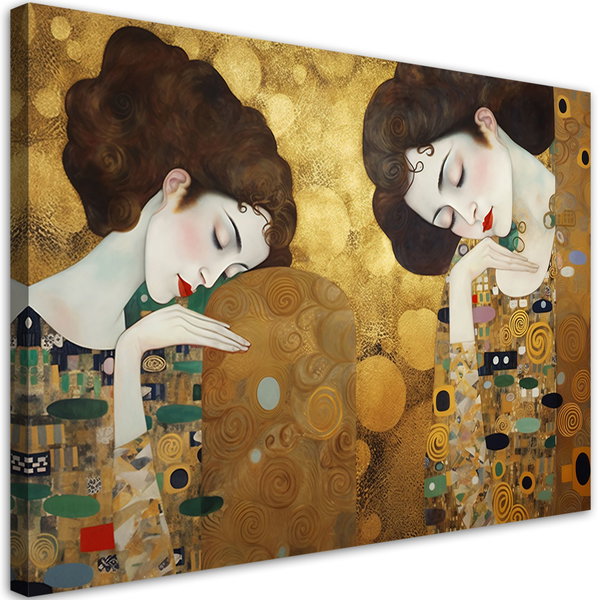 Kunstdruck auf Leinwand 'Klimt - Women Faces 3'