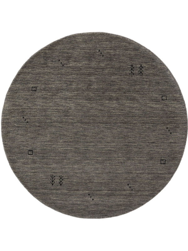 Design Runder Wolltepich Jamal Grau