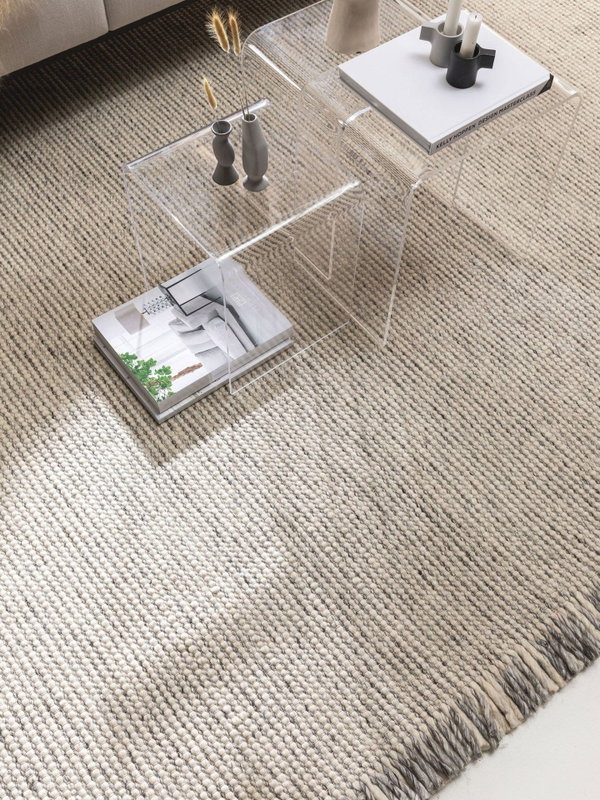 Design Wollteppich Mary Beige/Grau
