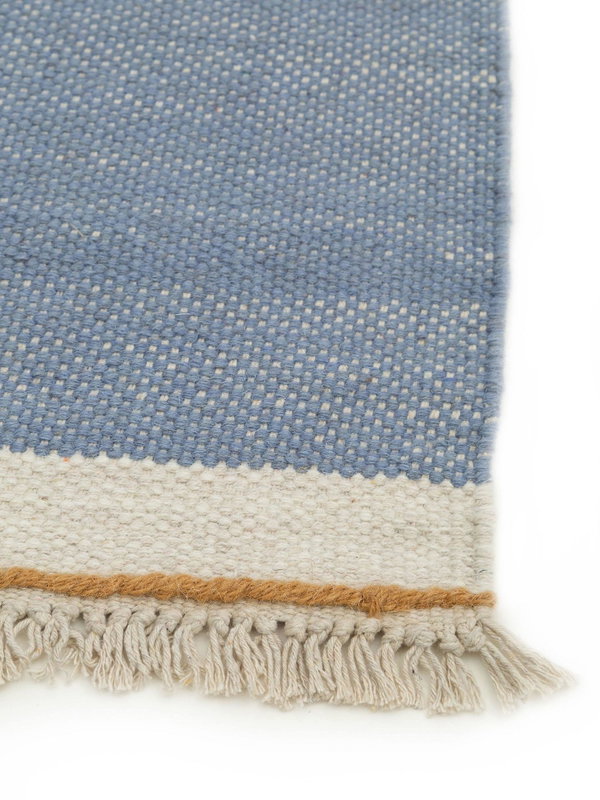 Design Wollteppich Karla Blau