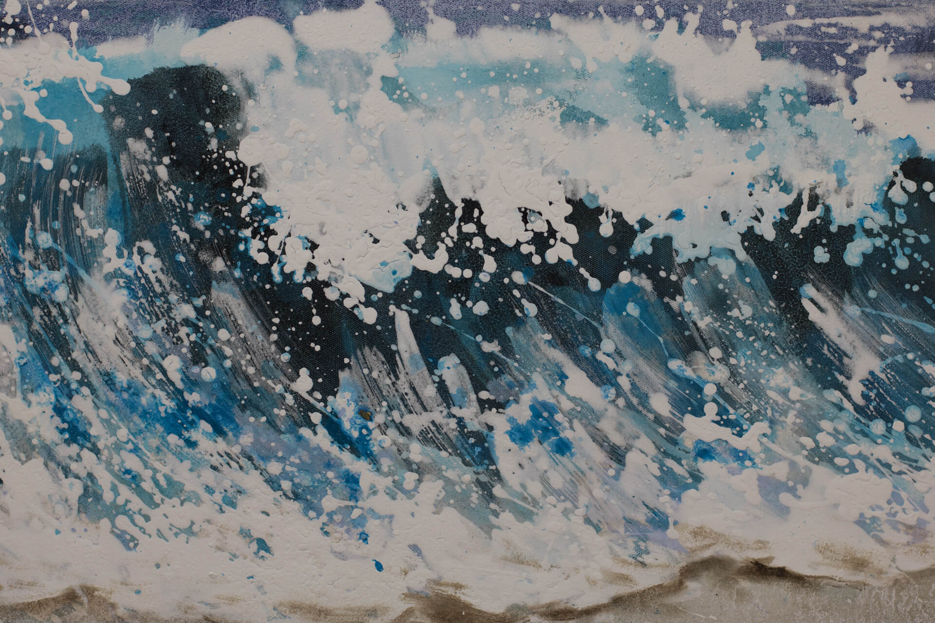 Acryl Schilderij 'Breaking Waves' 120x80cm | KunstLoft