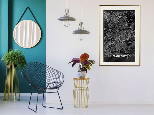 Poster 'City Map: Frankfurt (Dark)'