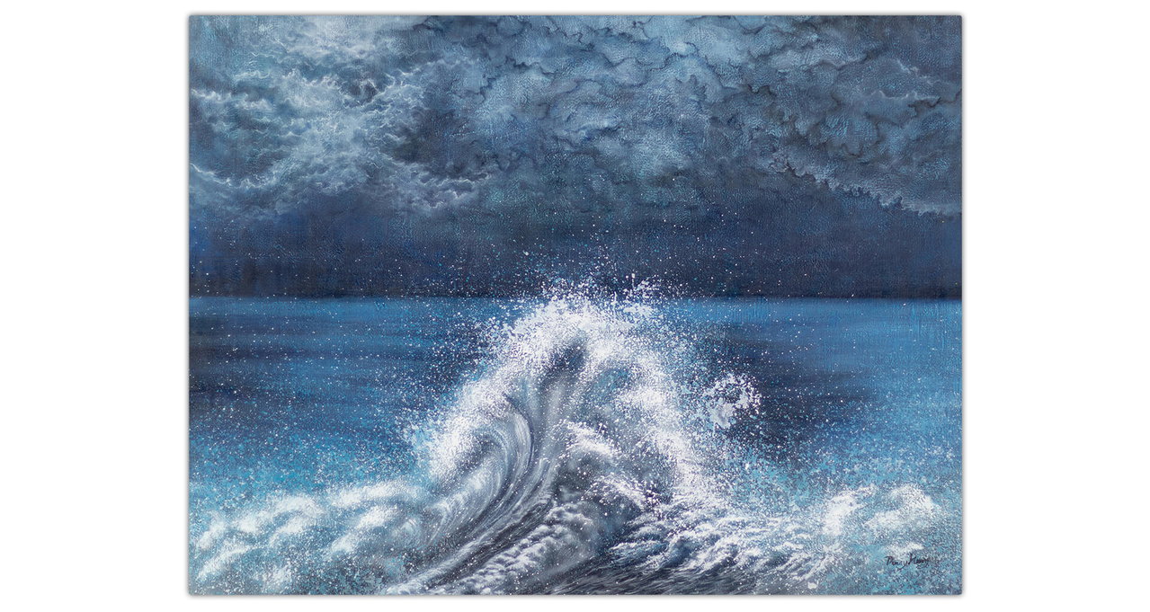 XXL Olieverf schilderijen 'Raging Thunderstorm' | Handgeschilderd unicum komt in de ruimte goed tot zijn recht.