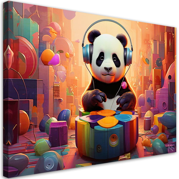 Kunstdruck auf Leinwand 'DJ Panda's Urban Groove'