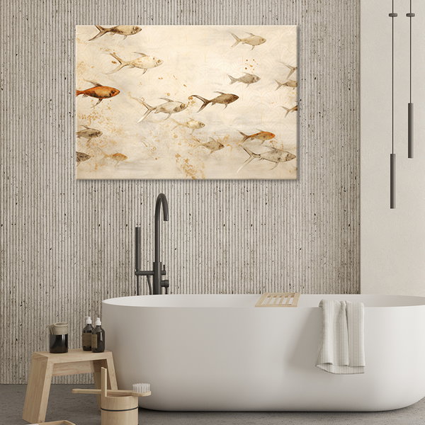 Kunstdruck auf Leinwand 'Fish in Serene Water'