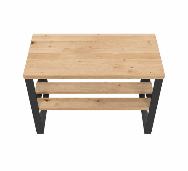 Zusammenspiel aus warmen Holz und kühlen Stahl