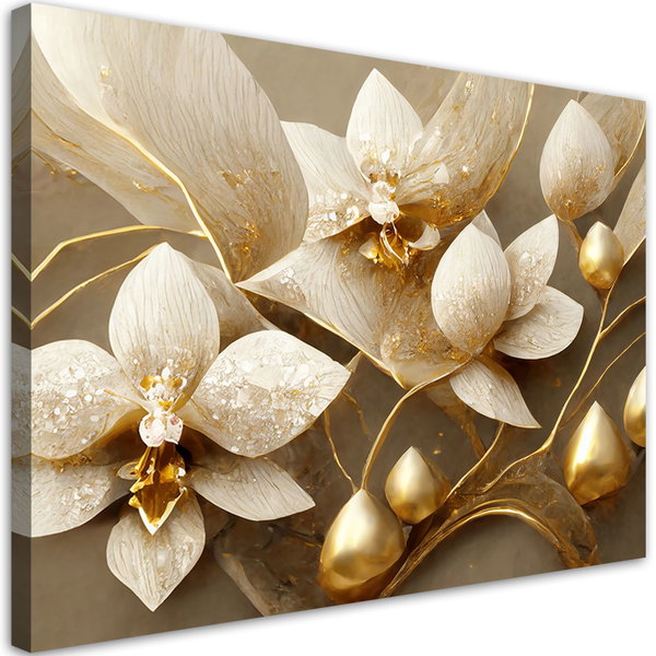 Kunstdruck auf Leinwand 'Golden Petal Symphony 8'