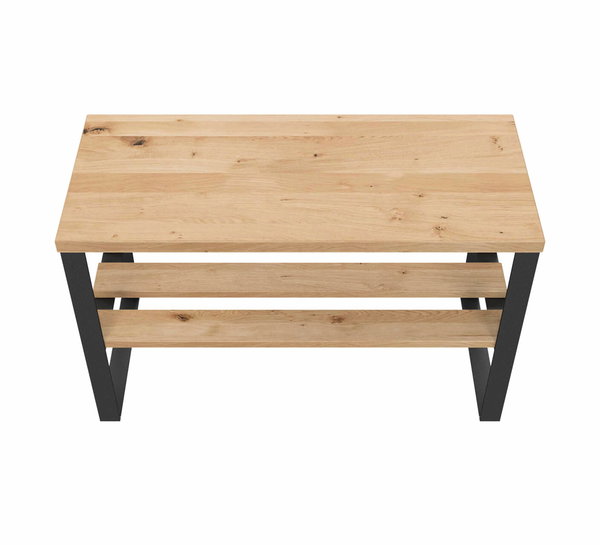 Zusammenspiel aus warmen Holz und kühlen Stahl