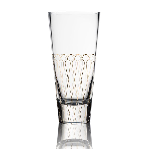 Glas Vase 'Golden Arc' von Goebel 12x26x12cm