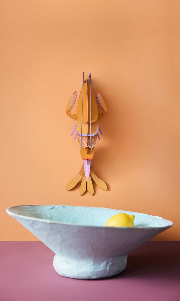 Wanddeko Papier 'Bernstein-Garnele'
