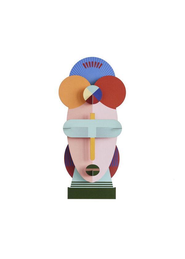 Objet mural en carton 'Geometric Face Art'