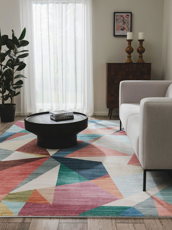 Design Teppich Mara Bunt/Pink