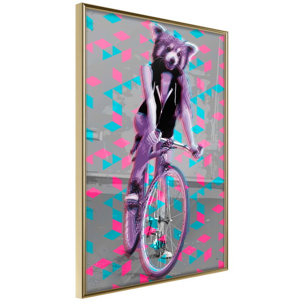 Poster 'Raccoon On The Bike'