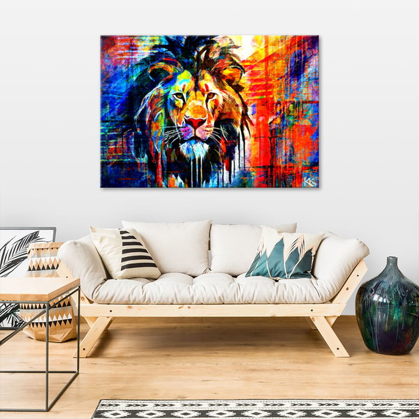Kunstdruck auf Leinwand 'Majestic Roar of Colors 2'