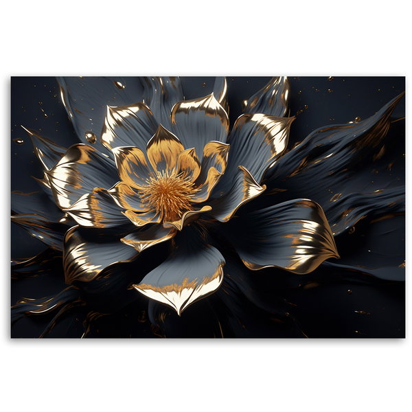Kunstdruck auf Leinwand 'Luxurious Metallic Flower'