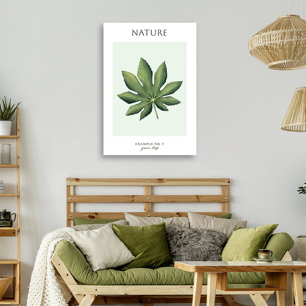 Kunstdruck auf Leinwand 'Green Leaf #7'