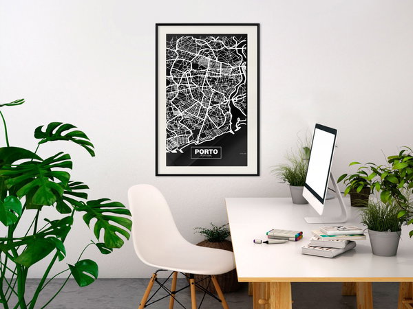 Poster 'City Map: Porto (Dark)'