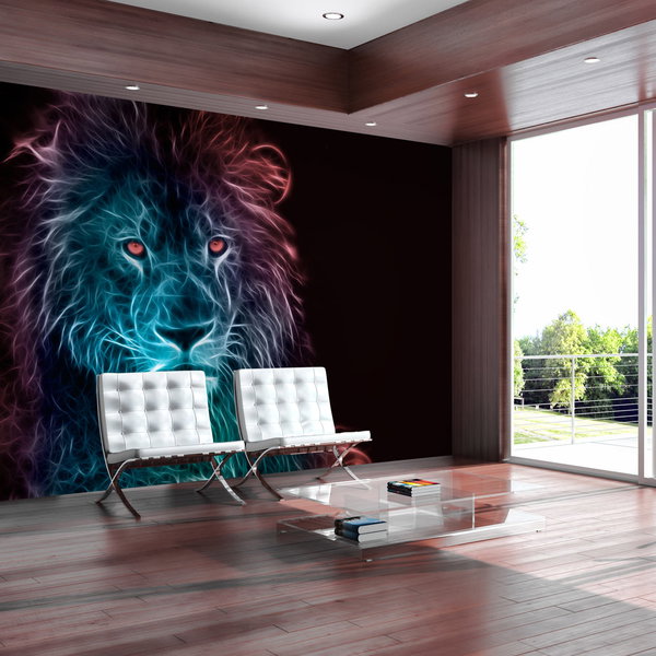 Zelfklevend behang 'Abstract lion - rainbow'