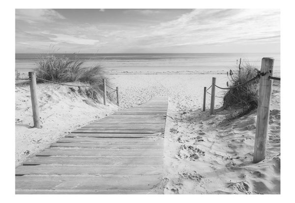Selbstklebende Tapete 'Am Strand - Schwarz und Weiß'