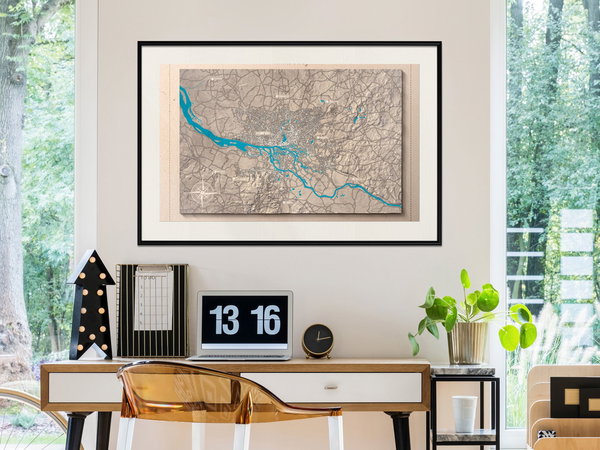 Poster 'Raised Relief Map: Hamburg'