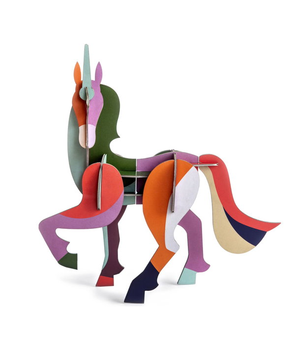 Paper Sculpture 'Vibrant Unicorn Art'