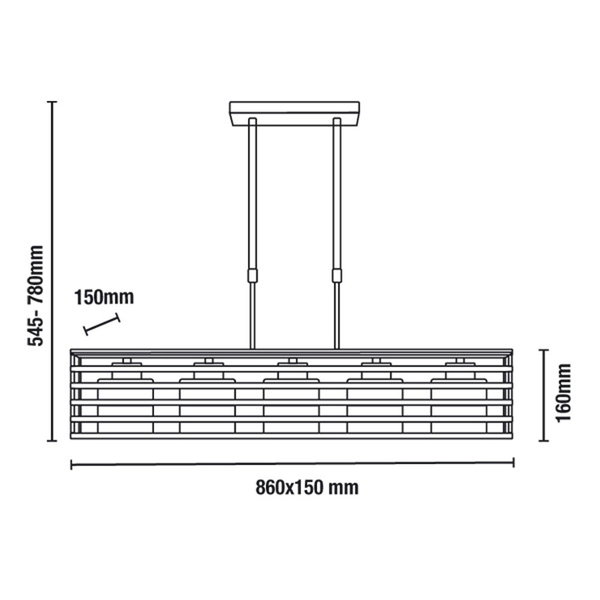 Suspension luminaire 'Cell 5SW'