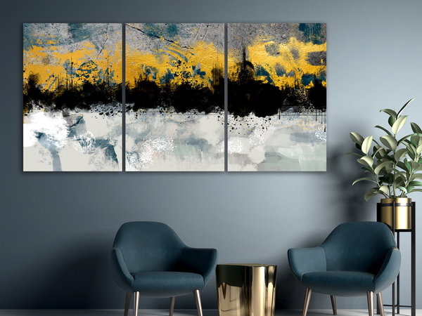Kunstdruck auf Leinwand 'Golden Clouds (3-teilig)'