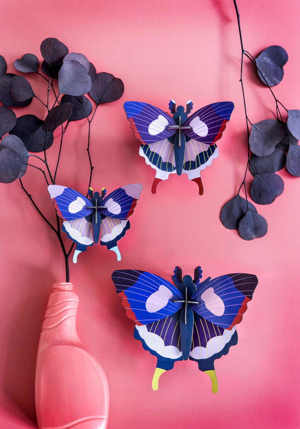 Wanddeko Papier 'Kühnes Schmetterlingsset'