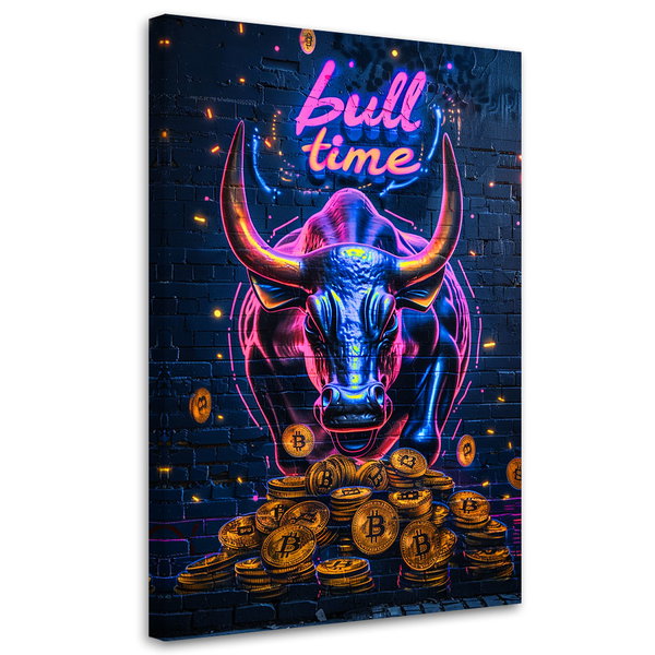Kunstdruck auf Leinwand 'Crypto Bull Time'
