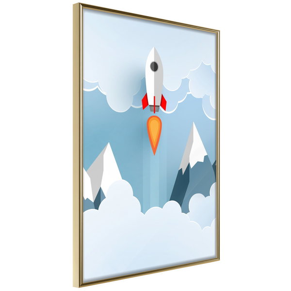Poster 'Rocket in the Clouds'