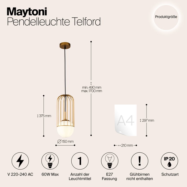 Pendelleuchte 'Telford 2'