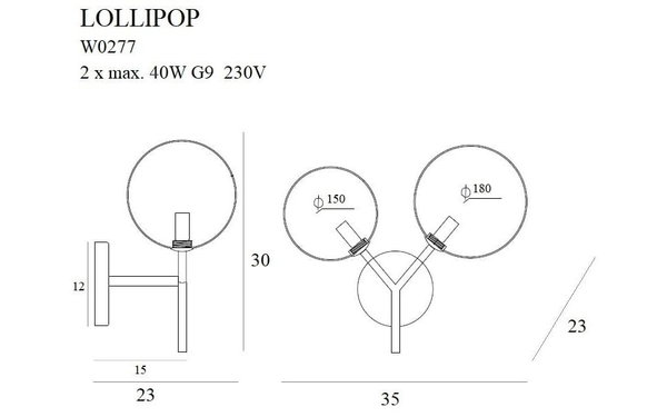 Wandleuchte 'Lollipop W'