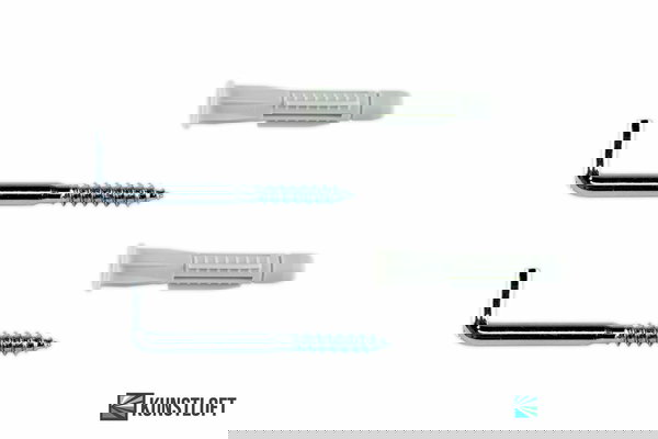 Kit de fixation murale pour tableaux (extra stable) - 2 vis d'angle + 2 chevilles