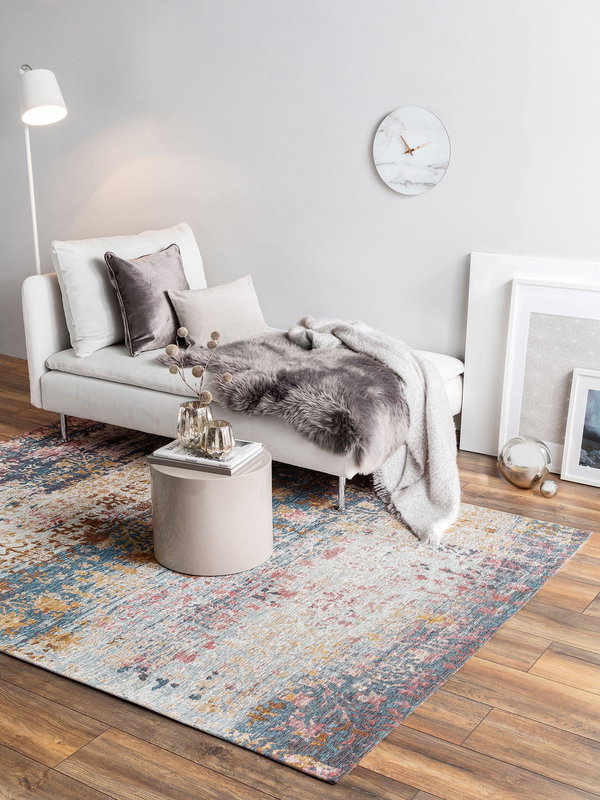 Design Flachgewebeteppich Frencie Blau