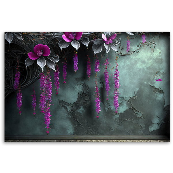 Kunstdruck auf Leinwand 'Hanging Purple Flowers 5'