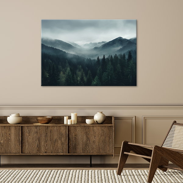 Kunstdruck auf Leinwand 'Misty Mountain'