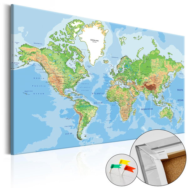 Quadro de cortiça 'World Geography'