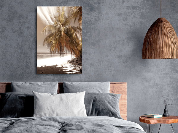 Kunstdruck auf Leinwand 'Palm Shadow Vertical'